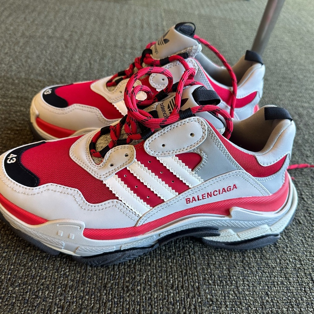 Balenciaga Red and Gray High-Tops